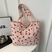 Corduroy Handbag Strawberries Beach Bag - Palm and Thread