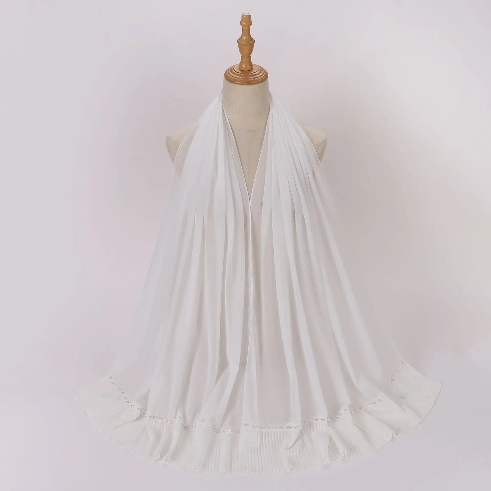 Pleated Chiffon Hijab Ladies Shawl - Palm and Thread