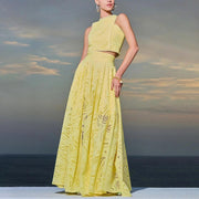 Embroidery Top A Line Skirt Matching Set - Palm and Thread
