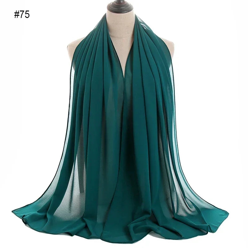 Solid Chiffon Shawl Scarf - Palm and Thread
