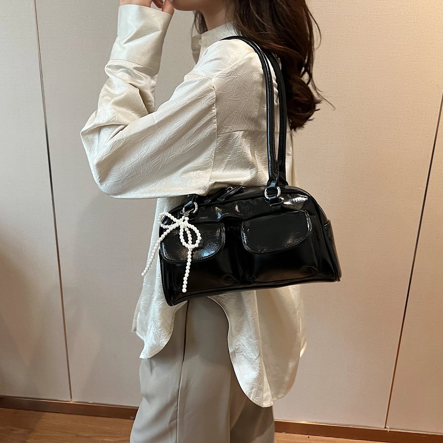 Trendy Bow Underarm Pillow Bag