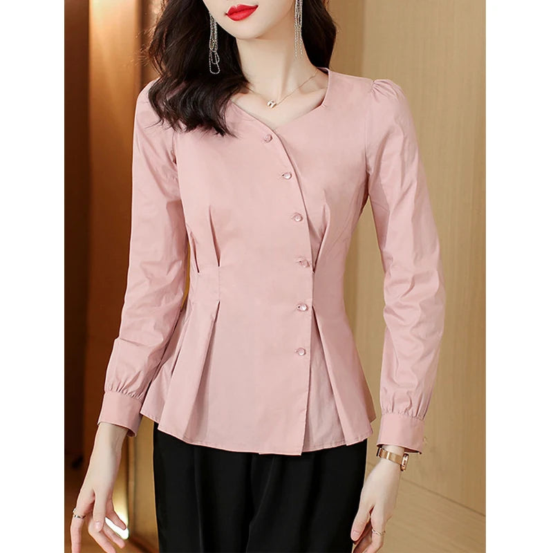 Ruffled Sweet Chic Elegant Commute Blouse - Palm and Thread