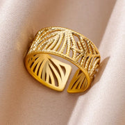 Stainless Steel Angel Feather Ring - Palm and Thread