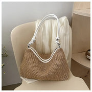 Handmade Braid Straw Beach Shoulder Bag - Palm and Thread
