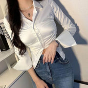 Elegant Office Silk Shirt - Palm and Thread