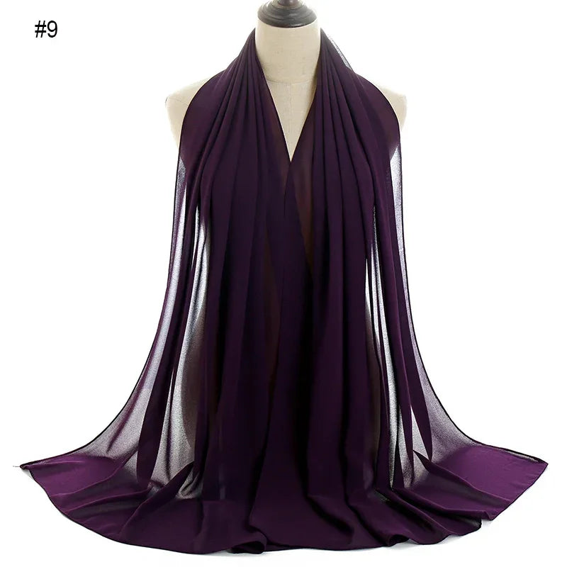 Solid Chiffon Shawl Scarf - Palm and Thread