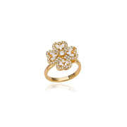 Spinner Zircon Heart Four Leaf Clover Ring - Palm and Thread