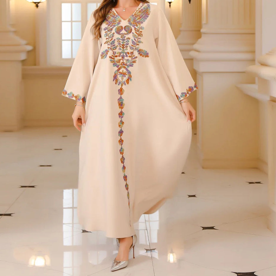 Diamond Embroidery Fashionable Abaya - Palm and Thread