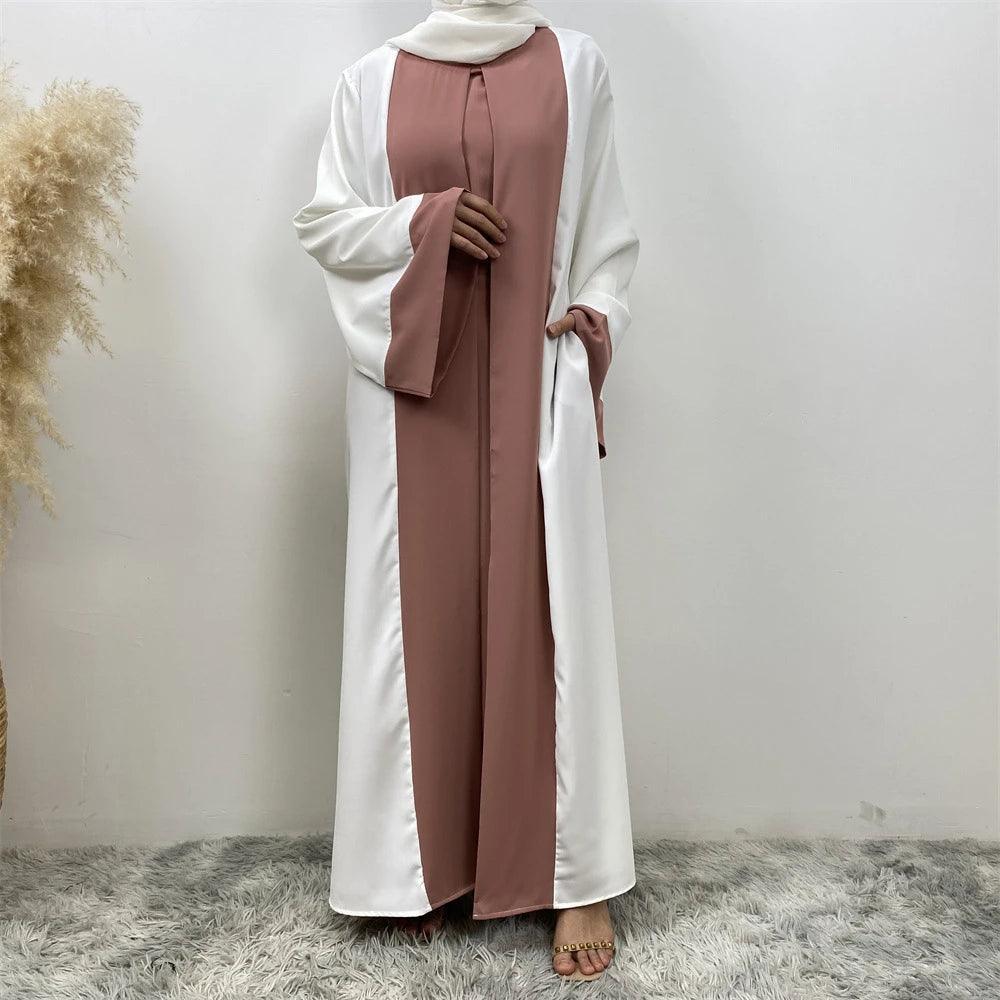 Luxury Splicing Fake Two Pieces Abaya - Palm and Thread