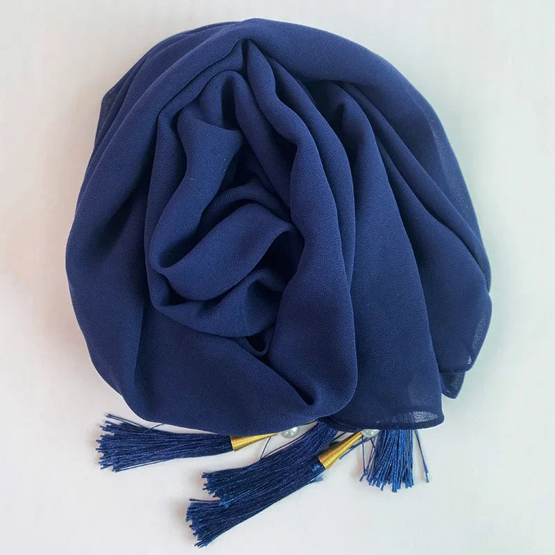 Bubble Chiffon Hijab Solid Color Long shawls - Palm and Thread