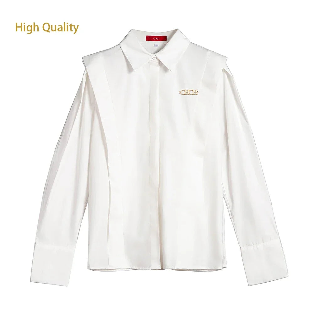 New Casual Ruffles Solid Blouse - Palm and Thread