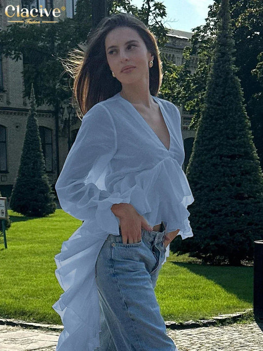 Fashion V-Neck Long Sleeve Shirt - Palm and Thread