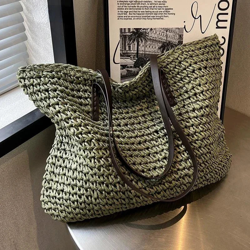 Grass Woven Fashion Shoulder Bag - Palm and Thread