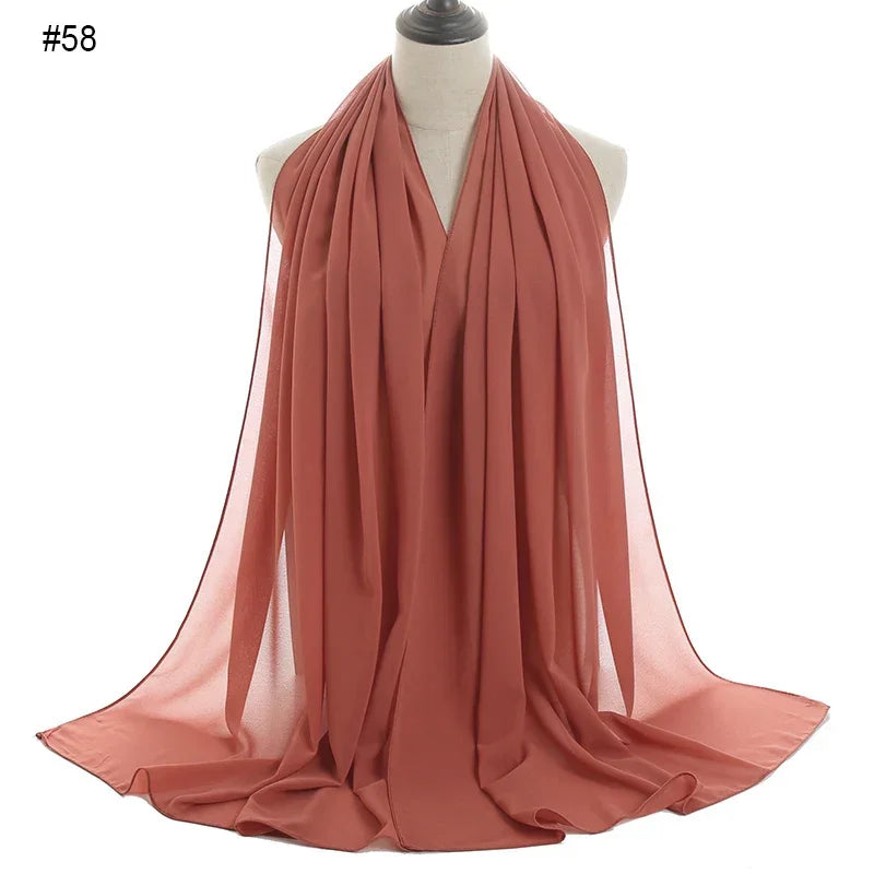Solid Chiffon Shawl Scarf - Palm and Thread