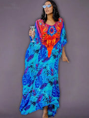 Bohemian Printed Loose Beach Dress - Palm and Thread
