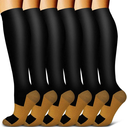 Copper Black Compression Socks Anti-Fatigue - Palm and Thread
