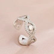 Bohemian Geometric Open Ring - Palm and Thread
