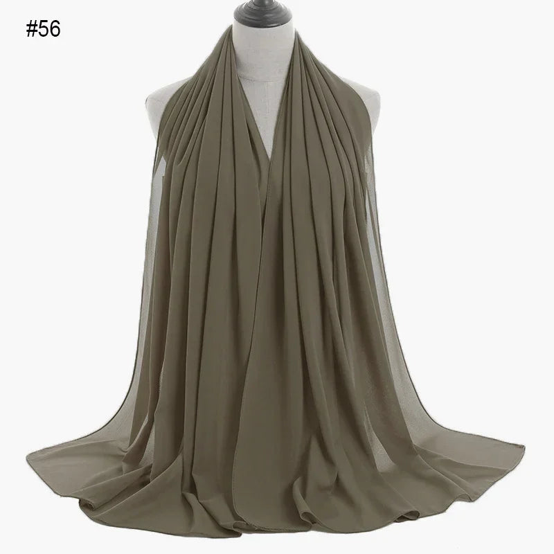 Solid Chiffon Shawl Scarf - Palm and Thread