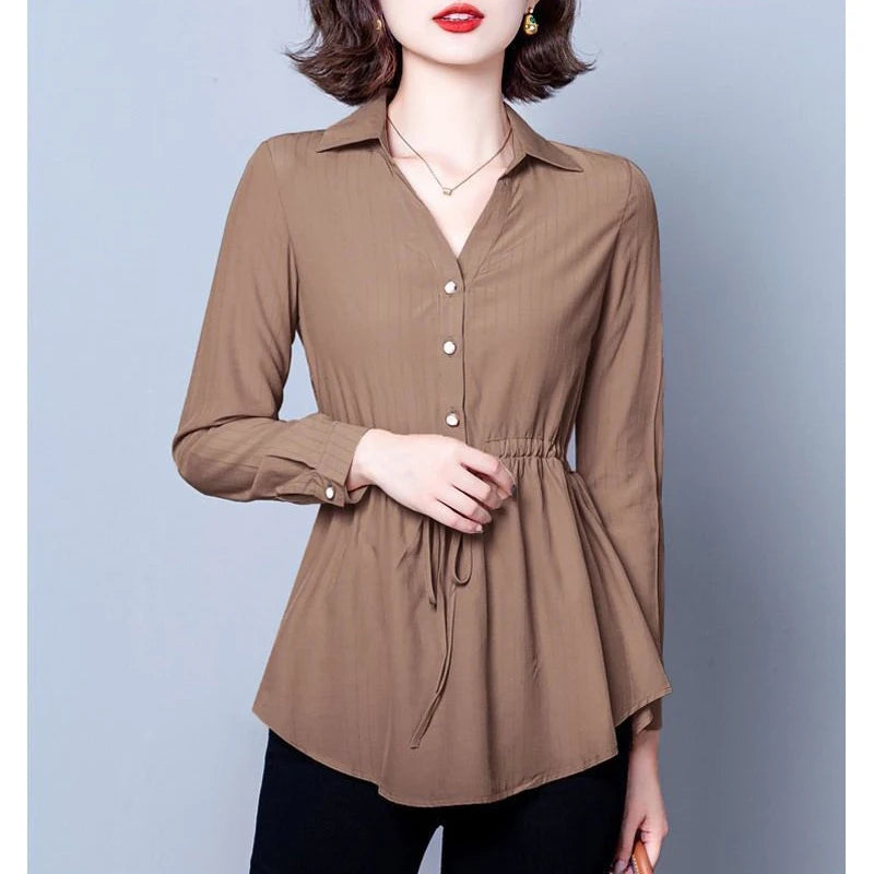 Elegant Chic V Neck Top Blouse - Palm and Thread