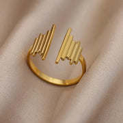 Gold Color Hollow out Open Finger Ring - Palm and Thread