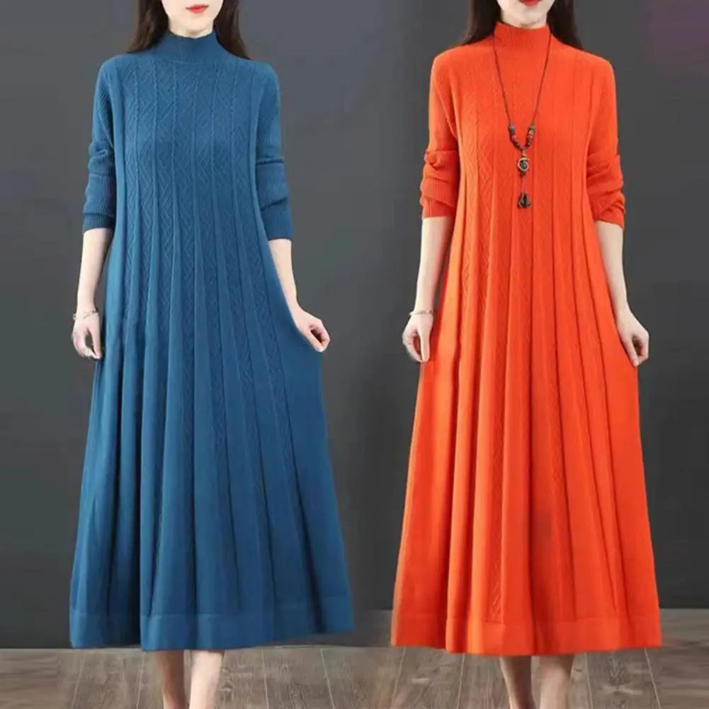 Retro Long Knitted Sweater Dress - Palm and Thread