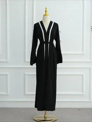 Bow Vestidos Largos Split Sleeve Abaya - Palm and Thread