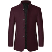 Chinese Style Stand Collar Solid Coat