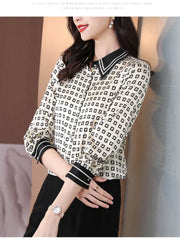 Satin Elegant Slim Work Top - Palm and Thread