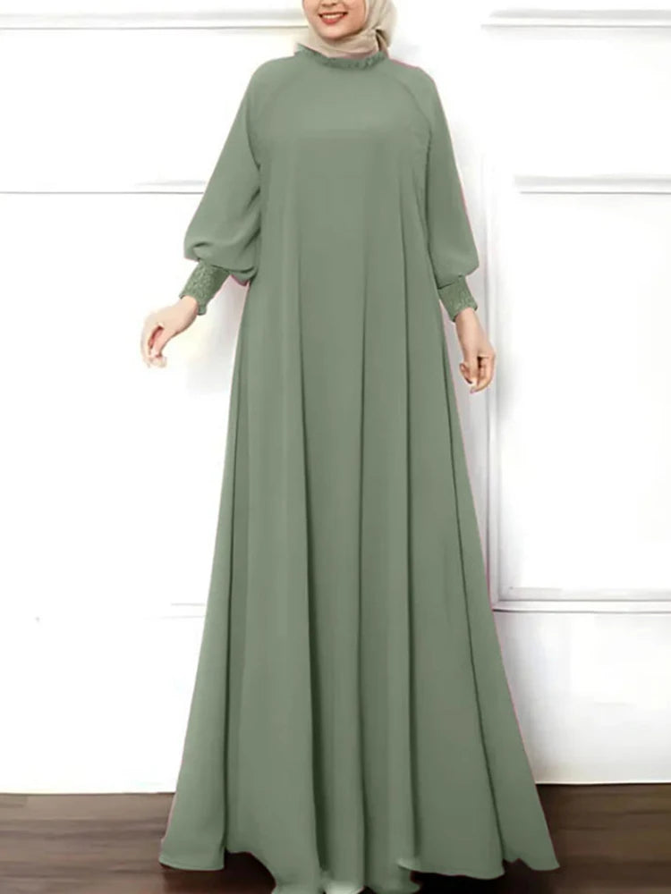 Sundress Robe Long Lantern Sleeve Abaya Dress - Palm and Thread