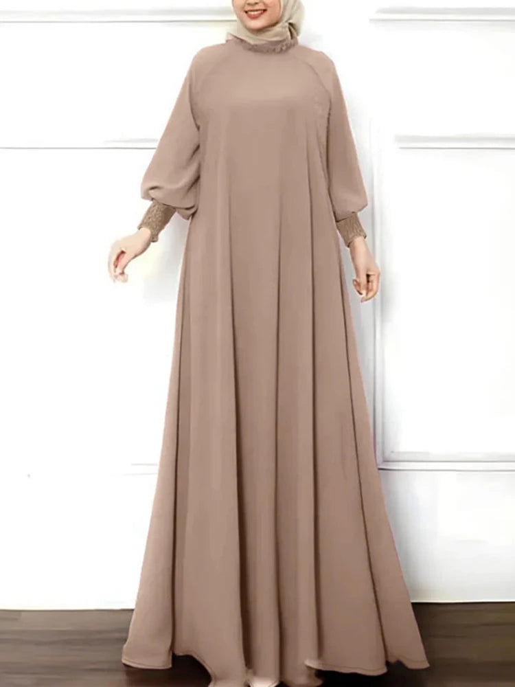 Sundress Robe Long Lantern Sleeve Abaya Dress - Palm and Thread