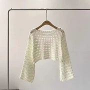Long Sleeve Crochet Knit Top - Palm and Thread