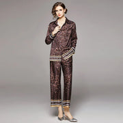Letter Printed Shirt with Printed Pants Set - Palm and Thread