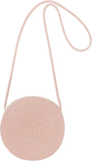 Minimalist Straw Bag Round Crossbody Purse - Palm and Thread