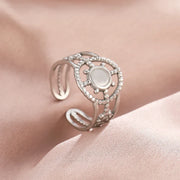 Bohemian Geometric Open Ring - Palm and Thread