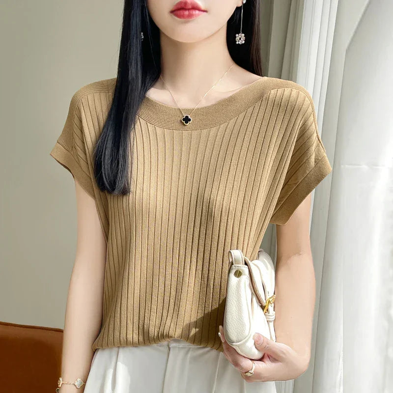 Ice Silk Knitted Sweater Shirt - Palm and Thread