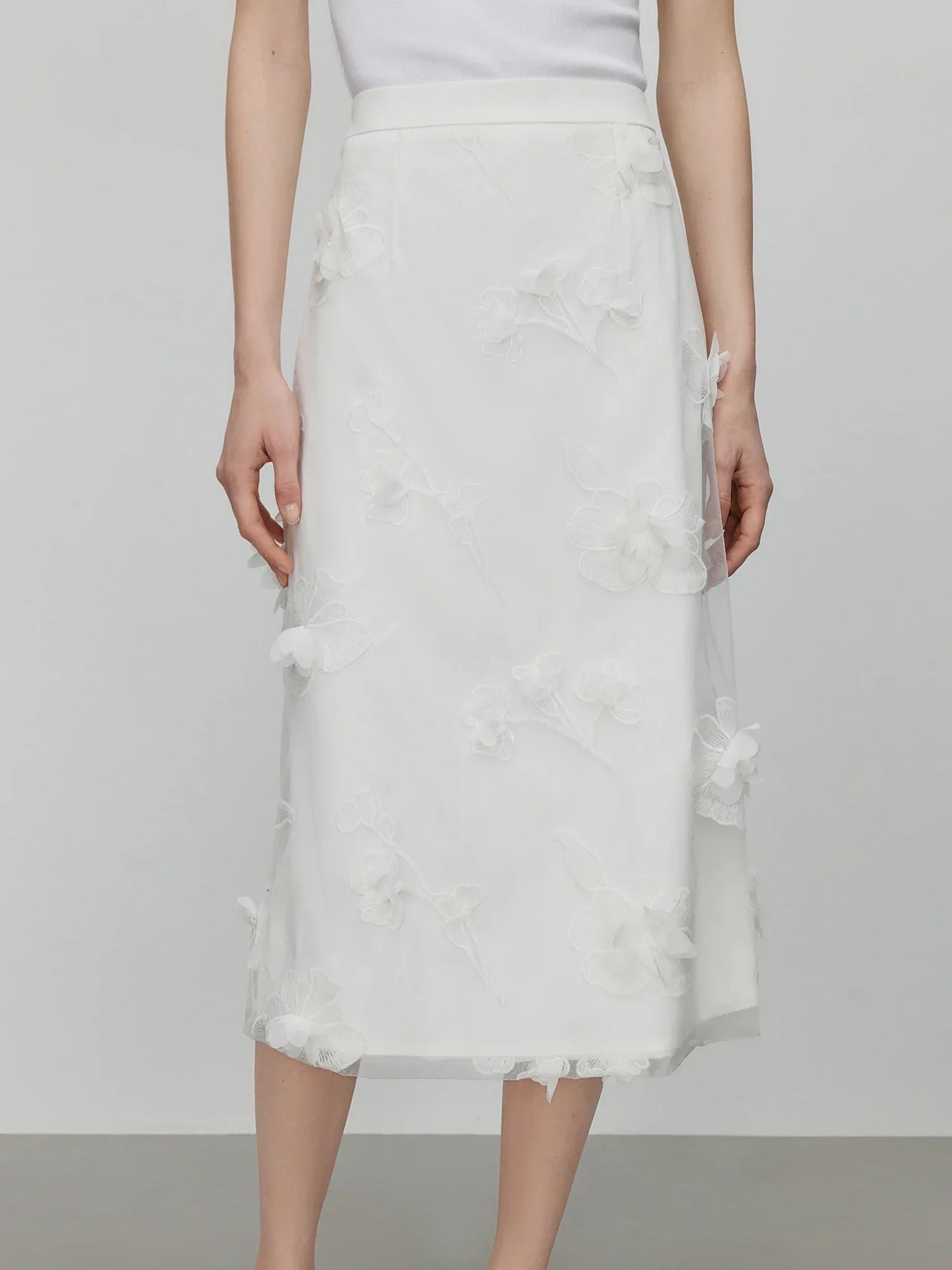 Sleeveless Acetate Embroidered Shirt Skirt Set - Palm and Thread