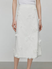 Sleeveless Acetate Embroidered Shirt Skirt Set - Palm and Thread
