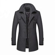 Scarf Collar Cotton-Padded Woolen Coat