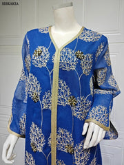 Mesh Embroidery Diamonds Elegant Abaya - Palm and Thread