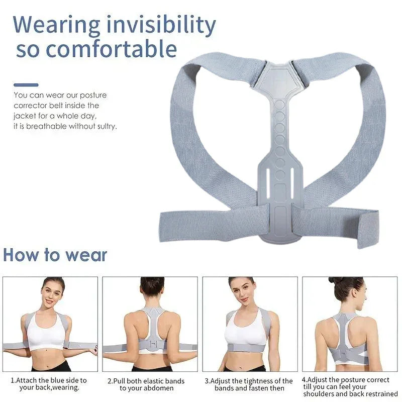 Adjustable Back Brace Posture Correction - Palm and Thread