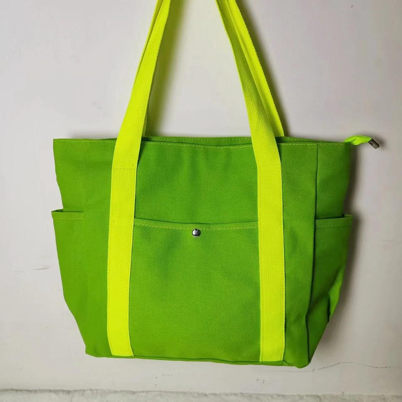 Large Capacity Canvas Tote Shoulder Bag - Palm and Thread