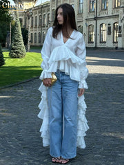 Fashion V-Neck Long Sleeve Shirt - Palm and Thread