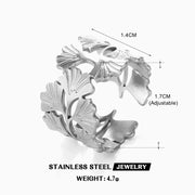 Multiple Styles Stainless Steel Geometric Texture Wide Ring - Palm and Thread