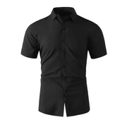 Business Casual Solid Color Short Sleeved Shirt - Palm and Thread