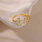 Ocean Starfish Shell Open Ring - Palm and Thread
