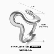 Irregular Unique Heart Metal Texture Finger Ring - Palm and Thread