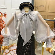 New Lantern Sleeve Stand Collar Top - Palm and Thread