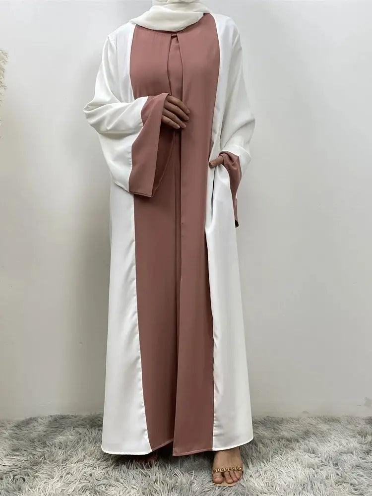 Luxury Splicing Fake Two Pieces Abaya - Palm and Thread