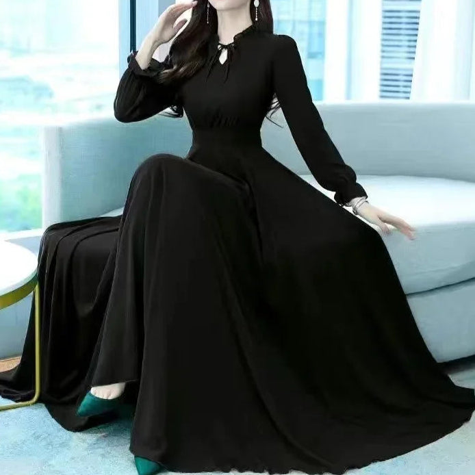 Solid Chiffon Long Sleeve Dress - Palm and Thread