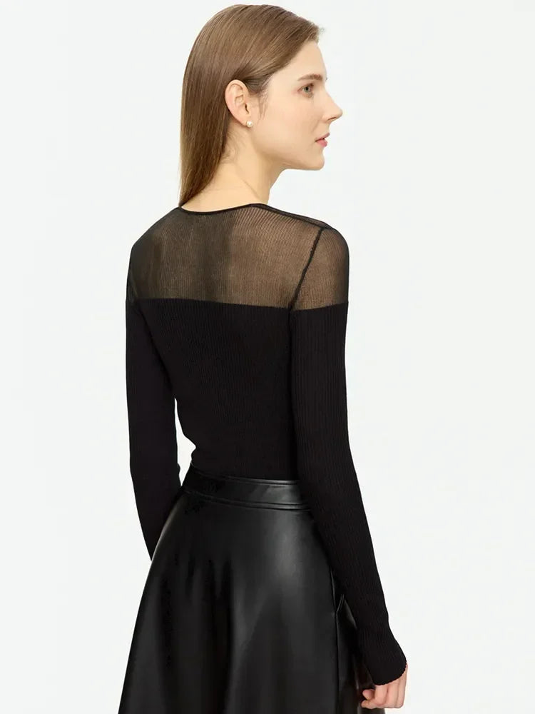 Full Sleeve Perspective V-neck Button Top - Palm and Thread